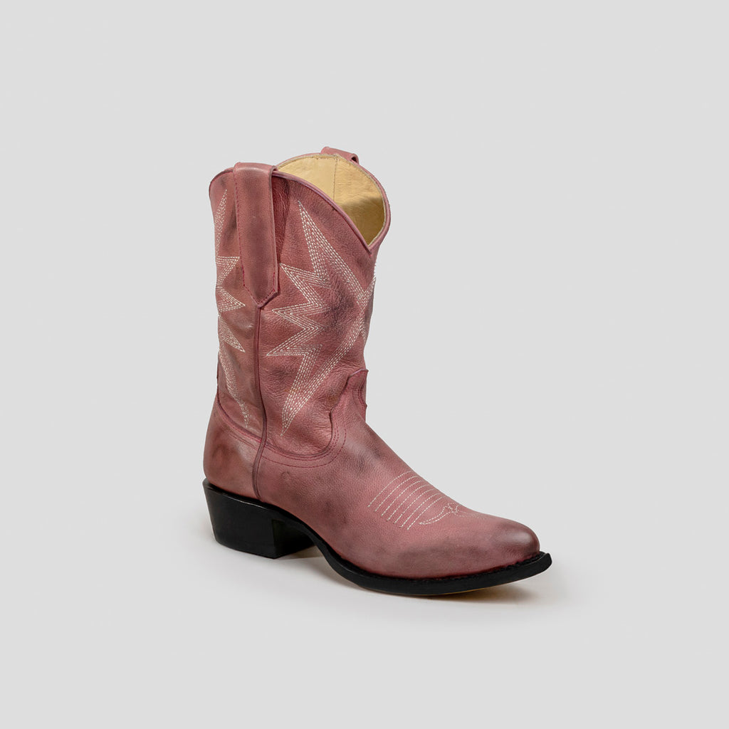 Botas vaqueras Sabinero para mujer con tacón bajo de color rosa, Sabinero cowboy boots for women with low heels in pink
